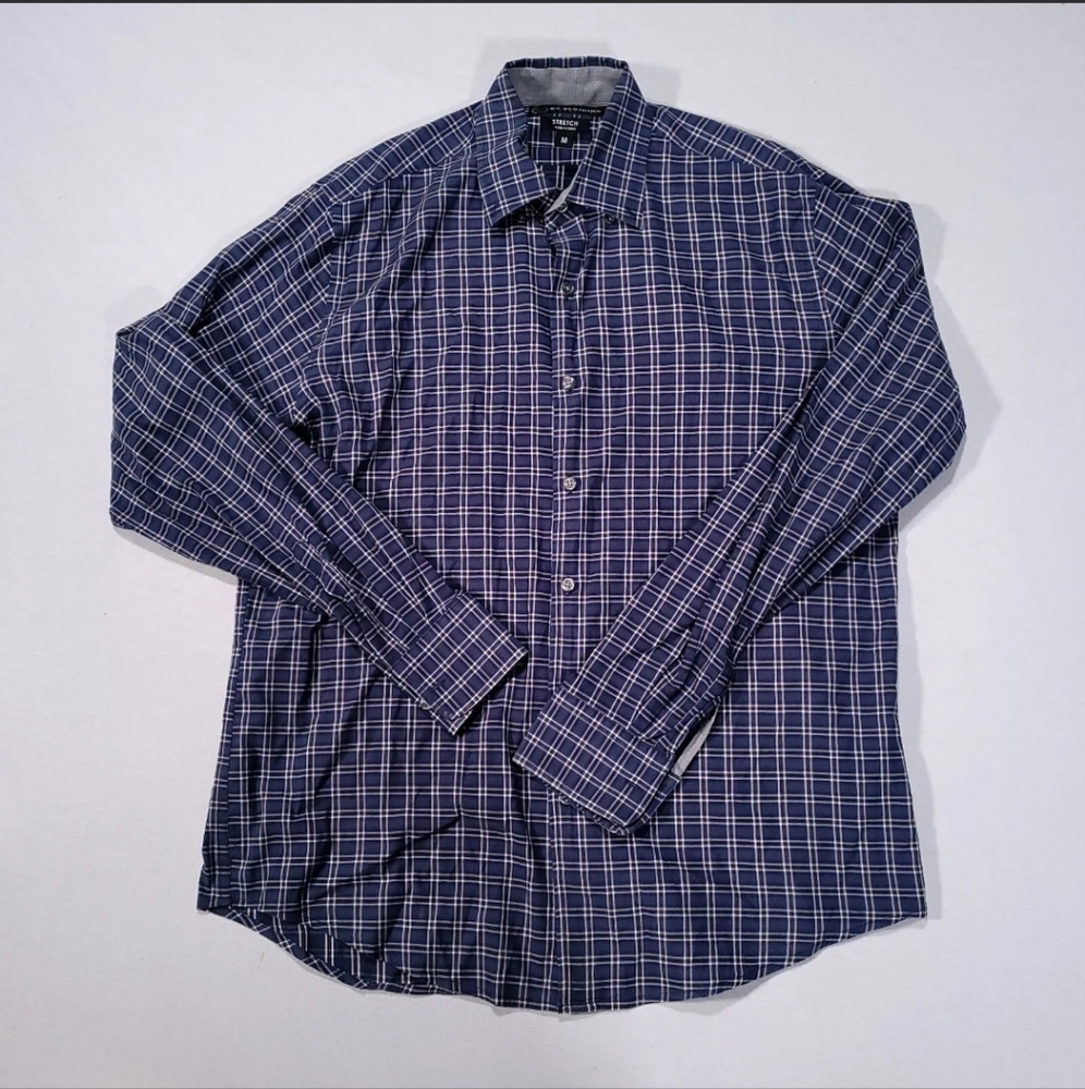 BC Clothing Expedition Outdoor Hiking Trail Check Long Sleeve Shirt Mens Medium